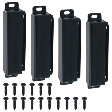 Alise Cabinet Magnetic Catch,Door Catch with Strong Magnetic for Cabinet,Closet Doors Catches Closer Latches Hardware,Stainless Steel Catches for Cupboard Drawer Kitchen Wardrobe,Black CAT007B-4P