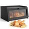 LOHASOK Bread Box for Kitchen Countertop Large Bread Box Farmhouse Bread Container Bread Storage with Window Bread Holder Black