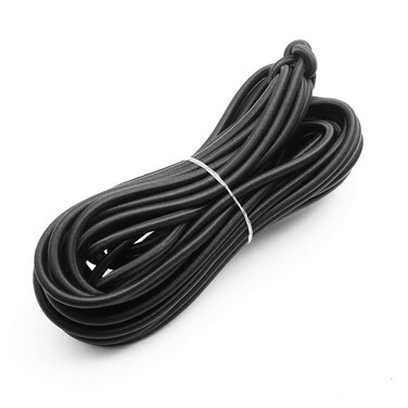 Baiann 1/4 Inch Elastic Bungee Cord Shock Marine Grade Black 30FT Bungee Kayak Stretch String Rope for DIY Projects- UV and Weather Resistant Elastic Cord, Long-Lasting Stretch Round Elastic String