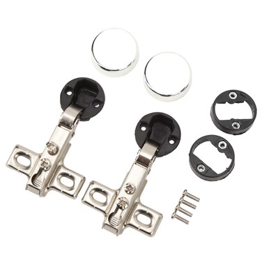 2 Pack 26mm Soft Close Hydraulic Hinges, Damping Hinge for Glass Cabinet Doors, Soft Closing Furniture Hinge (Full Cover)