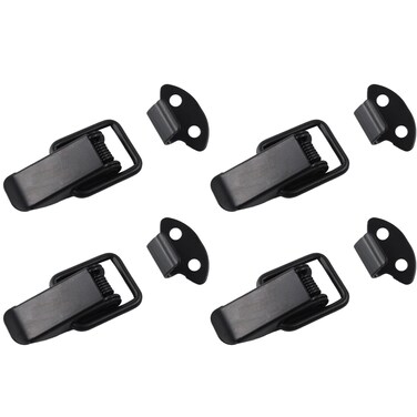 bociloy Stainless Steel Spring Lock Clasp Buckle Latch, 2.24" Black Small Toolboxes Spring Loaded Toggle Latch for Cabinet Suitcase, 4Pcs