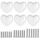 Perphin Ceramic Drawer Knobs Heart Shape Cabinet Dresser Pulls Handles with 3 Sized Screws, Kitchen Furniture Knobs for Closet Cupboard Wardrobe (6 Pack, White)