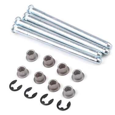 dawfall Pack-16 Car Door Hinge Kit, Door Retrofit Pin Bushing Repair Setwith E-Ring Clamp Mounting Accessories, Metal Anti-Rust Door Hinge Roller, Compatible with 1988-2002 Chevrolet GMC (Silver)