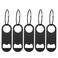 5 PACK Stainless Steel Flat Bottle Opener with Keychain- Bar Key-Beer Bottle Opener for Kitchen, Bar or Restaurant（Black）