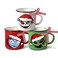 Paayna Christmas Jack Mini Coffee Mug Set of 3, Red Green White Xmas Sally Monster 5 oz Mini Coffee Cups Tiered Tray Decor, Winter Holiday Kitchen Coffee Bar Decorations Housewarming Gift