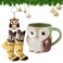Newtay 3 Pcs Owl Lovers Gift Set for Women Include Owl Ceramic Mug Keychain Socks for Valentine Party Favor