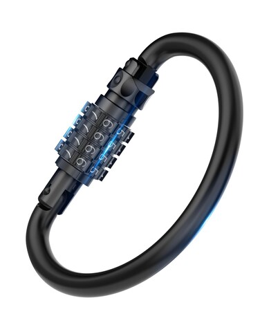 Combination Locks, Heavy Duty Carabiner Clips, Ultra Large D-Shaped Code Combo Lock for Looped Bike Security Cable Lock, Helmet Lock, Bike Lock, Fence Lock, Travel Case Lock (1, Black)