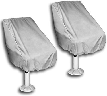 Vvciic 2 Pack Boat Seat Cover, Waterproof Heavy-Duty Weather UV Resistant Pontoon Boat Cover Seats Pedestal 210D Oxford Cloth Helm Chair Protective Covers