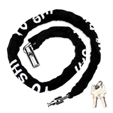 Bike Chain Lock, Bicycle Lock with 2 Keys, Bike Locks Heavy Duty Anti Theft, Bike Lock Chains for Motorbikes, Trucks, Iron Gates, Trolleys, Scooters (Black)