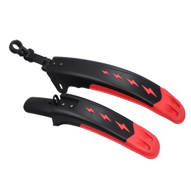 MAKELEN Bike Fender Set Mudguard Set Front and Rear 2 Parts-Universal Full Cover Thicken Widen Bicycle Adjustable Bike Fender Mud Guard Mudflap for MTB Road Bike Mountain Bike Black&amp;Red
