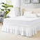 FreshCulture King Bed Skirt, Dust Ruffle for King Size Bed, Easy Fit with 15-Inch Tailored Drop, Elastic Wrap Around Bed Skirt King Size, Hotel Quality Bed Skirts for Adjustable Bed (White)