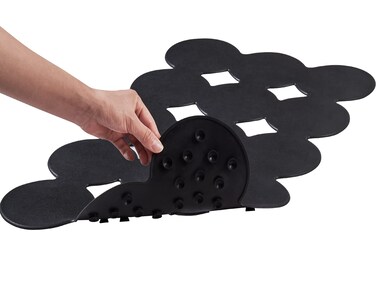 Webos Patented Non Slip Bathtub Mat Shower Mat Bath Mat Tub Mats with Strong Suction Cups Soft Natural Rubber Bath Mat for Inside The tub (Circle-Black, 28x16 inch)