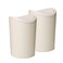 Superio Small Bathroom Trash Can with Lid, Modern White Mini Waste Bin with Swing Lid (1 1/2 Gallon, 6 Liter) Plastic Garbage Can for Kitchen, Bathroom, Bedroom, Office, Under Desk (2, Ecohome)
