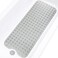Linoows Bathtub and Shower Mats, Extra Long Non-Slip Bath Tub Mat 39 x 16 Inch, Machine Washable Bathmat with Suction Cups &amp; Drain Holes for Bathroom Floor, Clear Grey
