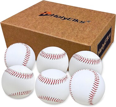 HolyElks Baseball Ball,Official Game Baseballs for Youth Baseball Players Training,Official Size and Weight Baseabll (6, Hardball)