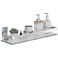 Danpoo Clear Tempered Glass Wall Shelf, Wall-Mounted Organizer for Bathroom, Kitchen(Matte Silver)