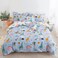 Dinosaur Duvet Cover Set Queen, 100% Cotton Blue White Reversible Kids Bedding Set for Boys Girls, 3 Pieces Ultra Soft Breathable Comforter Cover Set (1 Duvet Cover+2 Pillowcases)