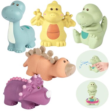 Dinosaur Bath Toys for Toddlers/ Infants 6 - 12- 18 Months, 5 Pack Non Toxic Baby Bath Toys, Bath Toys for Kids Ages 1-3