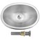 LQS Stainless Steel RV Sink, 16.73" x 11.81" Small Oval Kitchen Sink, 5.31" Depth, RV Kitchen Bar Sink with Sink Drain Assembly