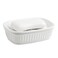 VanEnjoy White Ceramic Soap Dish, Self Draining Soap Dish for Kitchen Sink, Decorative Bathroom Soap Dish, Kitchen Sponge and Soap Holder