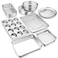 E-far 10-Piece Baking Pans set, Stainless Steel Bakeware Set for Oven, Include Cake Pan/Baking Cookie Sheet/Pizza/Muffin/Loaf Pan, Non-Toxic &amp; Heavy Duty, Dishwasher Safe
