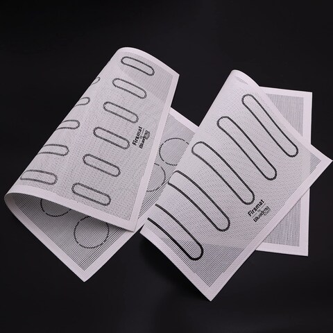 Firsmat 2 Pk Perforated Eclair Mesh Mat Silicone baking mats for Bread Tartlets Cookies Oven Sheets (11-4/5&quot; x 15-3/4&quot;)
