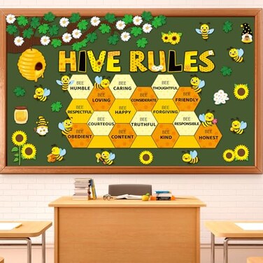 Class Rules Bulletin Board Decorations Eucalyptus Classroom Rules Motivational Bulletin Board Cutouts Behavior Educational Good Habits Manners for Middle High School Home Door Wall Decor