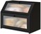 Vriccc Black Bread Box for Kitchen Counter, Large Bamboo Wood Double Layer Bread Box, Wooden Bread Storage Capacity