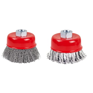 OSFTBVT Wire Wheel Brush for 4-1/2" Angle Grinder 3in Wire Wheel Cup Twisted/Crimped Brushes 5/8"-11 Threads Arbor - 2pcs