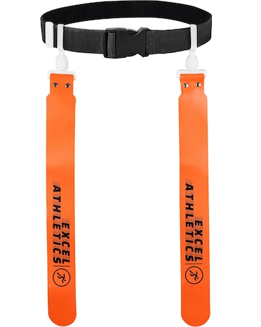 Excel Athletics Flag Football Set, Adjustable Flag Football Belts for Youth, Kids &amp; Adults with 1 Belt &amp; 2 Flags (Orange)