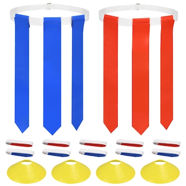DkOvn Flag Football Set, 10 Player Flag Football Belts and Flags Set, Includes 10 Belts, 30 Flags, Easy Tear Away Belt(10 Belts)