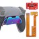 eXtremeRate Rainbow Aura Blue Purple Real Metal Buttons (RMB) RISE Remap Kit for PS5 Controller BDM-030 040 050, Gray Rubberized Grip New Hope Gray Back Shell, Upgraded Back Buttons for PS5 Controller