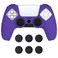 PlayVital Pure Series Dockable Model Anti-Slip Silicone Cover Skin for ps5 Controller, Soft Rubber Grip Case for ps5 Wireless Controller Fits with Charging Station with Thumb Grip Caps - Purple