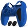 PlayVital Knight Edition Blue &amp; Black Two Tone Anti-Slip Silicone Cover Skin for ps5 Controller, Soft Rubber Case for ps5 Wireless Controller with Thumb Grip Caps