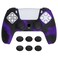 eXtremeRate PlayVital 3D Studded Edition Anti-Slip Silicone Cover Skin for ps5 Controller, Soft Rubber Case Protector for ps5 Wireless Controller with Thumb Grip Caps - Purple &amp; Black