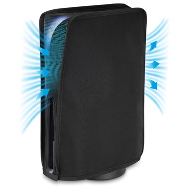 PlayVital Nylon Mesh Dust Cover for ps5, Soft Neat Lining Dust Guard for ps5 Console, Anti Scratch Breathable Cover Sleeve for ps5 Console Digital Edition &amp; Disc Edition - Black
