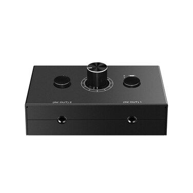 Dingsun Audio Switcher 2 Port 3.5mm AUX Audio Selector Box, Audio Splitter Support Speakers, Headphone, MP3/MP4, Android Phone, Game Console, PC, etc. (1 Input 2 Output/ 2 Input 1 Output)