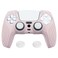 eXtremeRate PlayVital Samurai Edition Cherry Blossoms Pink Anti-Slip Controller Silicone Skin for ps5, Ergonomic Soft Rubber Protective Case for ps5 with White Thumb Stick Caps