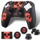 PlayRealm Silicone Skin Cover&amp; Sticler x 1 &amp; No Falling off Thumbstick x 2 for PS5 Controller (Ghost Face Red)