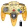 Wireless USB Controller for N64 Games, 2.4ghz Rechargeable N64 Remote Wireless Game Joystick Controller for Switch/Switch Lite/Switch OLED, MAC, PC Windows 7,8,10,11 Clear Yellow