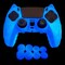 HLRAO Glow in The Dark PS5 Controller Skin,Blue Cute Cat Paw Silicone Cover Skins Compatible with PlayStation 5 Controller,Include 8 PCS Thumb Grips Glow and 2 Cat Paw Grips Caps Accessories.