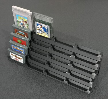 Display Tower, Rack, Case for Game Boy Advance, Game Boy Color, and Original Game Boy Games (Holds 20 Games) (Black)