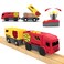 HANQIANN Electric Remote Control Train Toy for Wooden Train Tracks,Battery Operated Locomotive Train Magnetic Bullet Train Vehicles for Boy Kids Toddlers (red Truck)