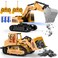 AISYAH Construction Bulldozer and RC Excavator Toy Set - RC Construction Vehicles Toy with Rechargeable Batteries, Lights and Sounds, Present for Toddlers 6-12 Year Kids