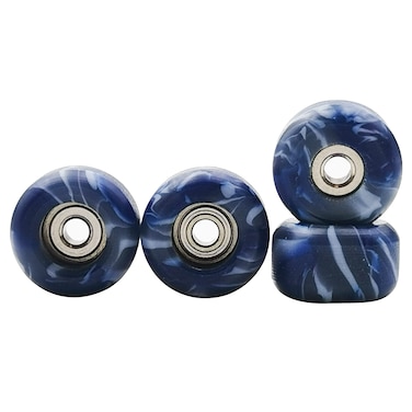 RACOFSB Fingerboard Wheels with Bearing CNC Lathed Swirl Color New Material (Blue Mix)