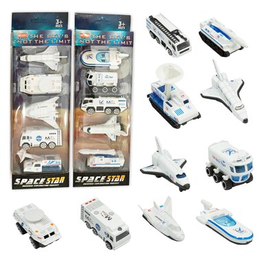 OTONOPI Diecast Space Shuttle Mars Exploration Cosmic Adventure Playset 10PCS Cake Decorating Alloy Rocket Signal Rover Planet Flying Universal Probe Cannonball Tank Car Gift for Boys&amp;Girls Age 3+