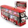 Cdymkf 11"(28cm) Double Decker Bus Toy with Lights &amp; Sounds, Scale(1:16) Friction Powered Bus Toy for Kids with Indoor Ceiling Lights and 4 Different Sounds - Gift for Kids Ages 3+ (Red)