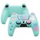 PlayVital Cute Bear Controller Silicone Case for ps5, Kawaii Controller Cover Compatible with Charging Station, Gamepad Skin Protector for ps5 with Touch Pad Sticker &amp; Thumb Grips - Green &amp; Pink