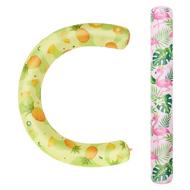 WERNNSAI Pool Noodle Set - 2 Pack Inflatable Swimming Noodles for Adults Pool Noodles Floats Pink Yellow Curved Swimming Pool Float for Summer Vacation Sea Beach Lake Party (Flamingo &amp; Pineapple)
