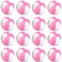 Whaline 16 Pcs 16'' Pink and White Inflatable Beach Ball Round Pool PVC Balls Cute Game Toys for Summer Hawaiian Tropical Theme Beach Party Decorations Water Sand Game Accessory